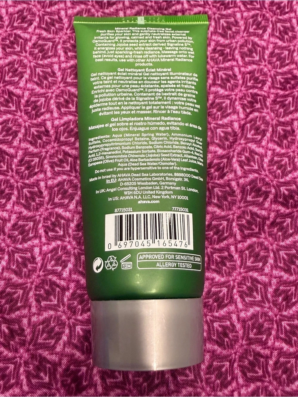 *NEW*3.4oz*Ahava* Mineral Radiance Cleansing Gel
